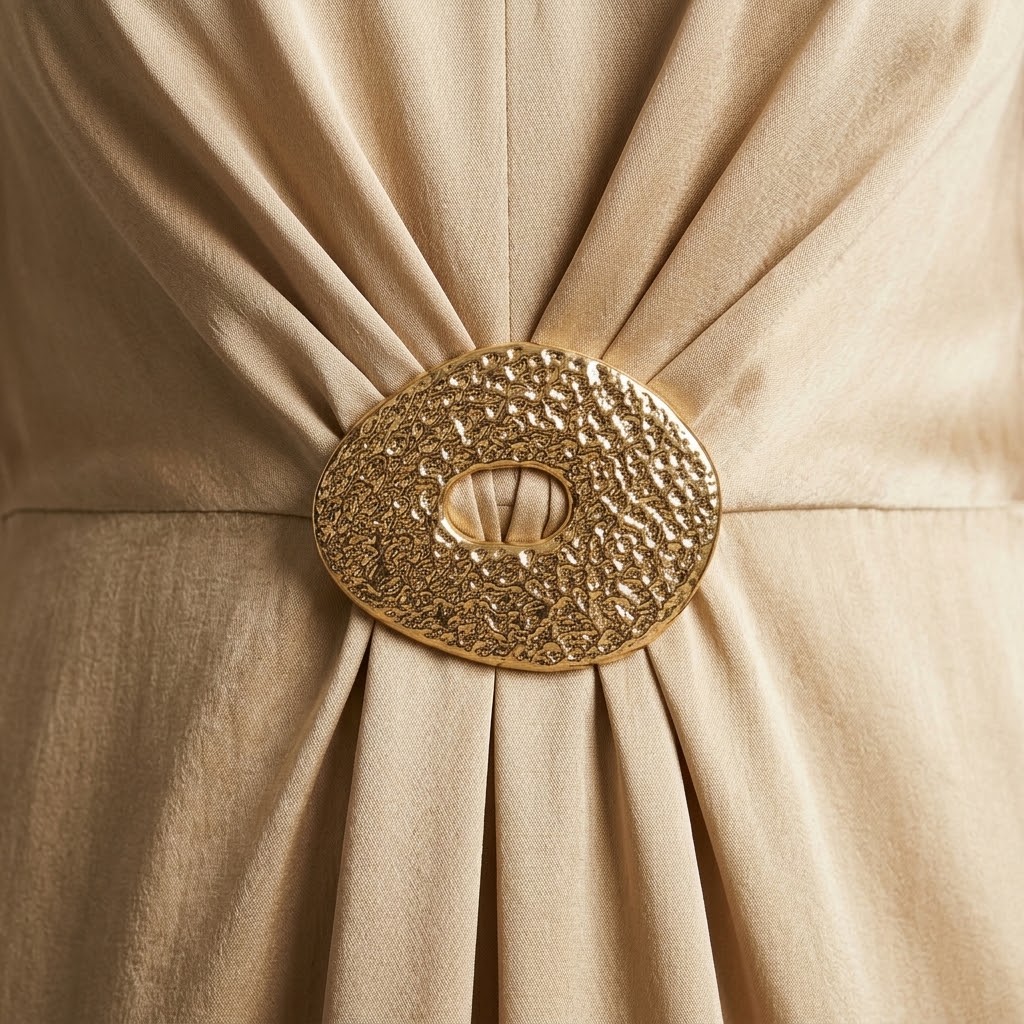 boucle-ovale-martele-or-situation-robe-soie